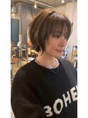 大人綺麗な小顔襟足スッキリショートボブ　30代40代50代
