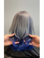 美容室 パペポ(PAPEPO) インナーカラー×シルバ×ブルー ダブルカラー