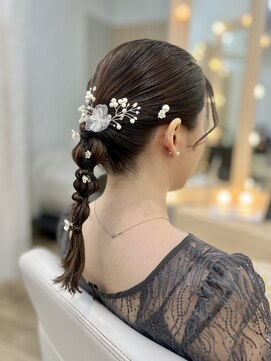 イオ 渋谷(io) 編み下ろしアレンジ/タイトヘア/お呼ばれヘア/結婚式アレンジ