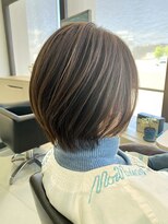 ヘアーカッティングガーデン ジャック モアザン 松山店 ダークブラウン×ウォームハイライト 3Dグロスショートボブ