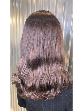 ジーナ 西荻窪(Zina) 小顔セミウェットウェーブピンクベージュハイライトカラー