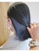 ネイビーアッシュ×イヤリングカラー*_市川