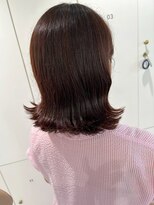 オーシャン(Ocean)&nbsp;[OCEAN Hair&Life藤原純] 癖毛を活かした伸ばしかけボブピンク☆