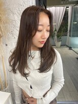 リア(riah) 大人ロングレイヤー/透明感マロンブラウン/くすみカラー
