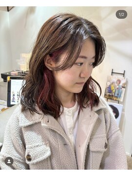 アーブル ヘアーアンドメイク(ARBRE) インナーカラーダブルカラーブリーチデザインカラー