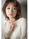 暖色系カラーハイライトミディアムウルフカットv川口20代30代
