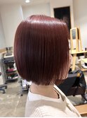 ボルドーカラー外ハネボブワインレッドチェリーレッドブラウン