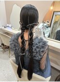 艶々オシャレなタイトツイン＊結婚式お呼ばれヘア