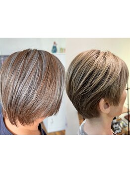 白髪染めでもおしゃれにカラー☆白髪をカバーしながら希望の色味やトレンドカラーもお任せ♪
