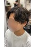 メンズカット＋眉カット＋パーマ＋カラー＋活性ケラチントリ ￥16000