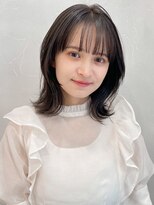 アグノス 青山(Agnos) 縮毛矯正 くびれヘア レイヤーカット アプリコットオレンジ