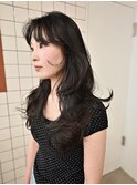 ロングレイヤー 暗髪