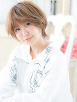 大波純一美容室パーティハン&nbsp;ミルクティーベージュ小顔ナチュラルショートa小山10代20代