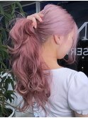 ピンクベージュペールベージュダブルカラー