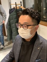 リバレッジ 広尾(Leverage)&nbsp;大人のオシャレサイドグラデーションフェード七三分けスタイル