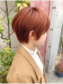 #オレンジ #ベージュ #カラー #ショート #ボブ