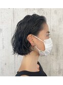 大人かわいいくびれミディラベンダーインナーカラー