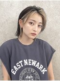 前髪インナーカラーフェイスフレーミングミルクティーベージュ