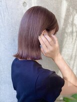 ディルト 代々木上原(DILT)&nbsp;秋カラーピンクグレージュ切りっぱなし外ハネロングボブ