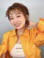 ピークアブー ワン(PEEK-A-BOO ONE)&nbsp;薄め前髪マチルダボブピンクベージュインナーグレージュ