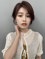 大人ショート/ショートボブ/マチルダボブ/ピンクベージュ/卵型