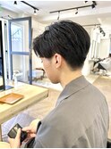 韓国ヘアカルマパーマコンマバングセンターパート黒髪ウルフ