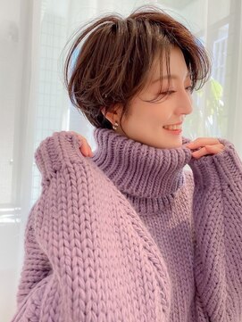 ハローバイシー 仙台(Hello by Sea) 大人可愛い愛されショート小顔似合わせ前髪大人黒髪ネビージュ