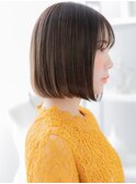 ★シースルーバング切りっぱなし前下がり小顔ボブ30代40代★10