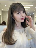 髪質改善＊ミルクティーブラウンワンレン＊美髪【Zina南草津】