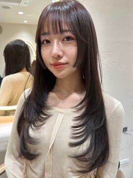 サイン 渋谷(SIGN) 韓国ヘアーハッシュカットレイヤーカットグレージュブリーチ無し