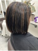 ワンレン×ハイライト