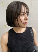 切りっぱなしボブアッシュベージュ透明感カラー20代30代