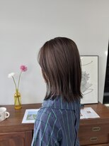 ヘアー アイス 御器所本店(HAIR ICI) ブリーチなし透明感ブラウンカラー秋カラーロブ切りっぱなし