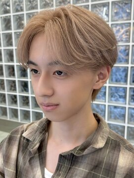 サンクマーケット 渋谷(cinq MARKET) 渋谷メンズケアブリーチミルクティーベージュセンターパート◆