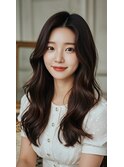 ミディアム20代30代ストレートレイヤー前髪なし前髪あり越谷