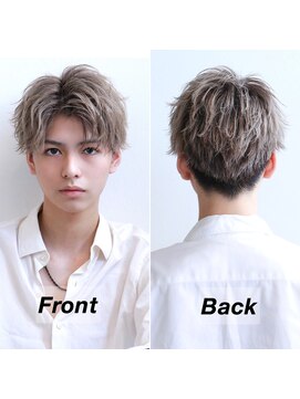 ゴールド 大阪 梅田店(GOALD) 刈り上げマッシュセンターパートハイトーンシルバーグレージュ