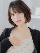 カバーヘア 上尾西口店(COVER HAIR)&nbsp;斜めバングダークアッシュブラウン丸みショートボブc8上尾30代