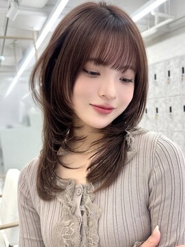アッシュ 洋光台店(Ash) レイヤーカット韓国風ダブルカラー顔周り前髪カットボブ