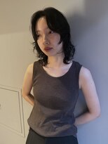 テント(tent.)&nbsp;小顔ミディアムパーマミディアムデジタルパーマボブパーマ黒髪