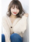 無造作レイヤーウルフボブミルクティーベージュ20代30代ロブ308