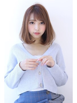 オーロ 宝塚店(ORO) ローライトココアブラウン大人かわいいゆるふわシアーカラーボブ