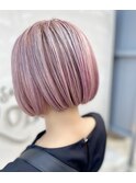ボブ×ピンクカラー★