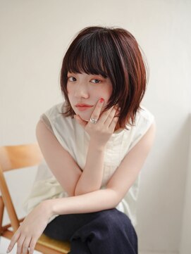 ムク 甲府(muku.) 前髪/マチルダボブ/ピンクベージュインナー/グレージュ[甲府駅]