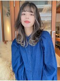 フェイスフレーミンググレイアッシュ外ハネミディ