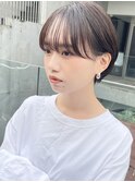 耳掛けマッシュ#黒髪#ボブルフ#小顔#ネビージュ#ワンレン