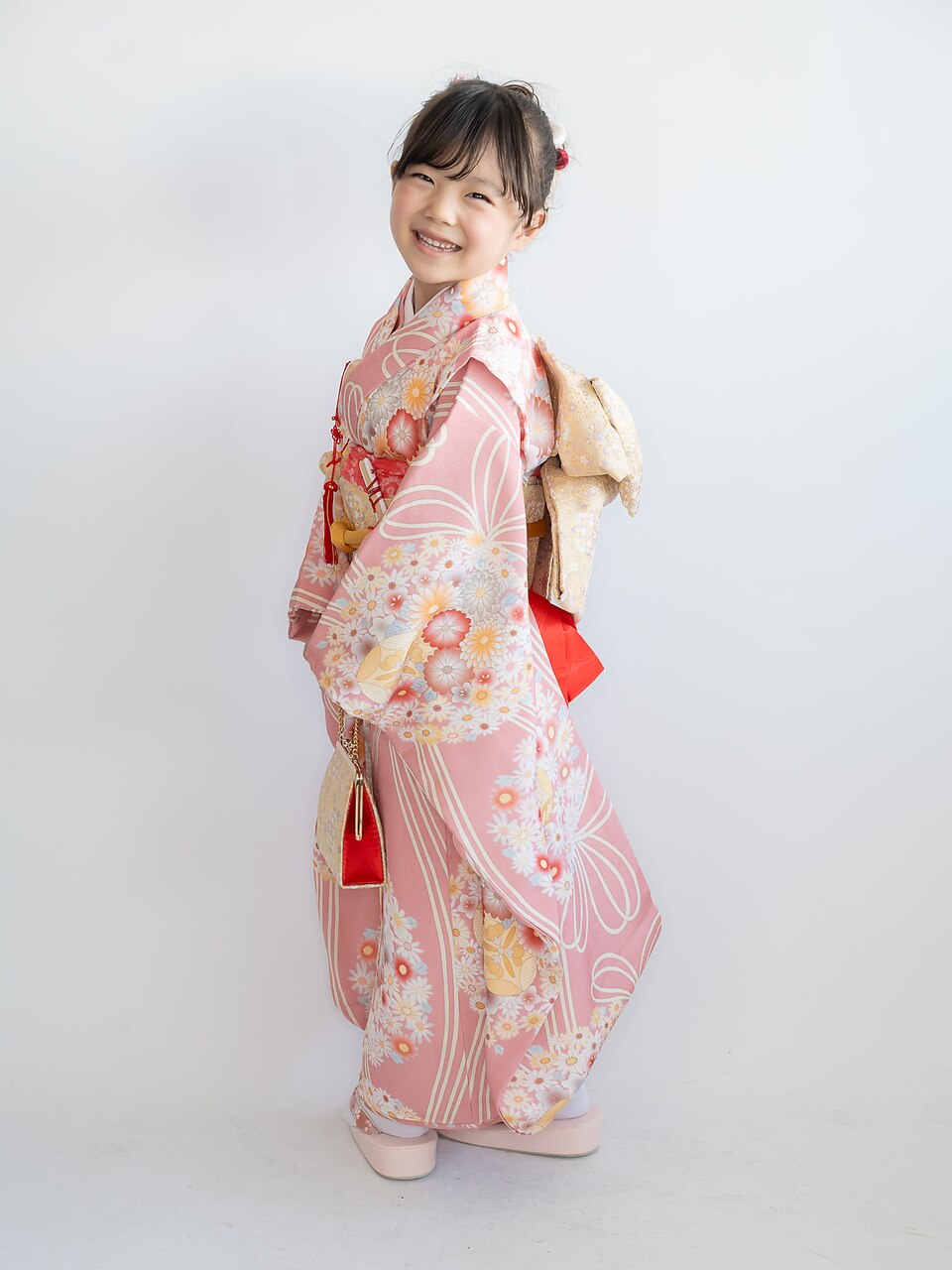 七五三7歳振袖編み込みアップヘアアレンジ/ハーフ成人式/代々木