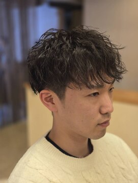 リトルウイング (Little Wing.) メンズデザインカット+波巻きパーマ