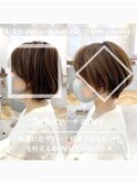 柔らかなひし形シルエット◎小顔フェザーショート/本厚木