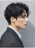 波巻きツイストスパイラル 束感 眉毛カット センターパート 30代