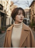 大人可愛い20代30代40代小顔ひし形ショート丸み前下がり